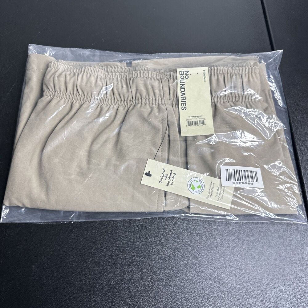 No Boundaries Mens Swim Trunks Spiced Latte Drawstring Size Medium New With Tags